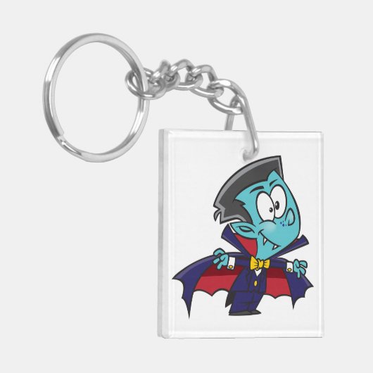 Blue Vampire Boy with Cape Cute Dracula Sleutelhanger (Voorkant Links)