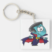 Blue Vampire Boy with Cape Cute Dracula Sleutelhanger (Voorkant)