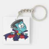 Blue Vampire Boy with Cape Cute Dracula Sleutelhanger (Achterkant)