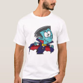 Blue Vampire Boy with Cape Cute Dracula T-shirt (Voorkant)
