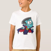 Blue Vampire Boy with Cape Cute Dracula T-shirt (Voorkant)