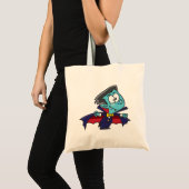 Blue Vampire Boy with Cape Cute Dracula Tote Bag (Voorkant (product))