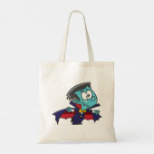 Blue Vampire Boy with Cape Cute Dracula Tote Bag (Achterkant)