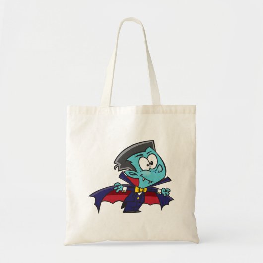 Blue Vampire Boy with Cape Cute Dracula Tote Bag (Voorkant)