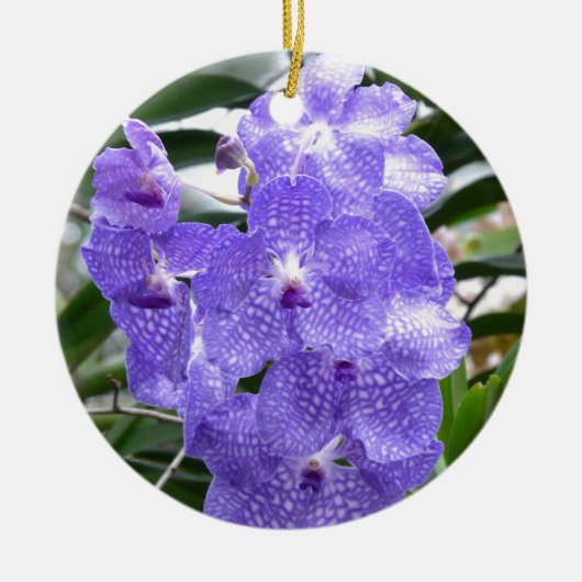Blue Vanda Orchid Flowers Keramisch Ornament (Voorkant)