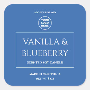 Blue Vanilla Blueberry Custom Candle Label Sticker