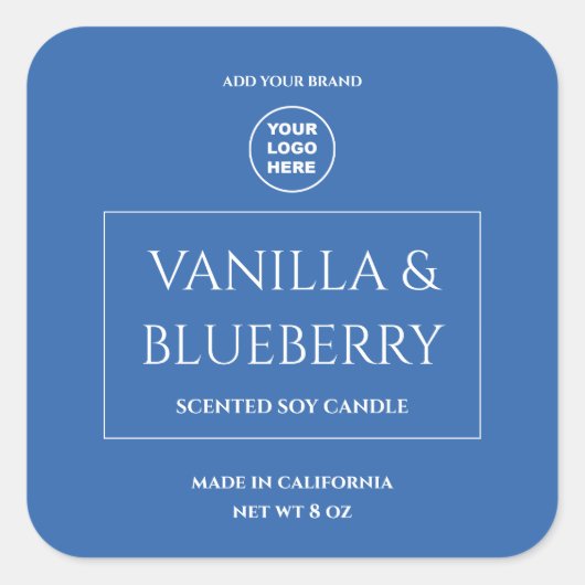 Blue Vanilla Blueberry Custom Candle Label Sticker (Voorkant)