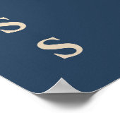 Blue/Vanilla Familienaam Photo Display Poster (Hoek)