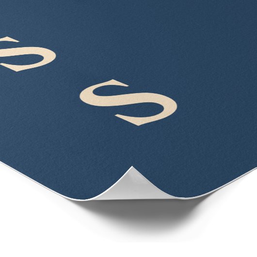 Blue/Vanilla Familienaam Photo Display Poster (Hoek)