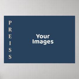 Blue/Vanilla Familienaam Photo Display Poster