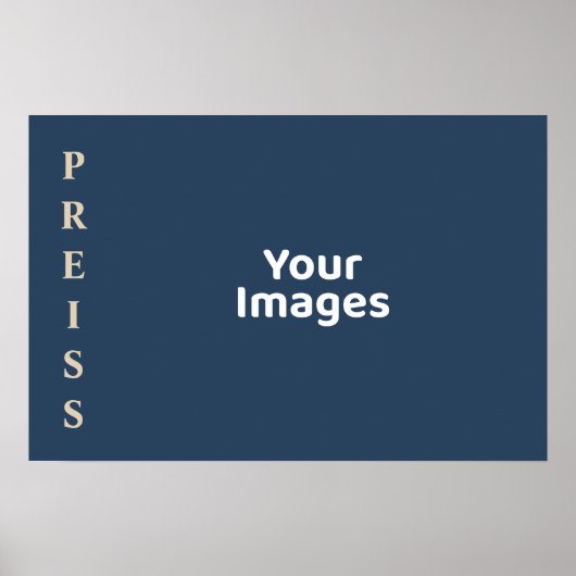 Blue/Vanilla Familienaam Photo Display Poster (Voorkant)