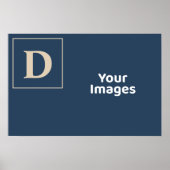 Blue/Vanilla Family Initiaal Photo Display Poster (Voorkant)