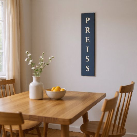 Blue/Vanilla First/Family/Achternaam Canvas Afdruk