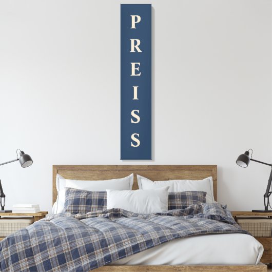 Blue/Vanilla First/Family/Achternaam Canvas Afdruk (Insitu (Slaapkamer))