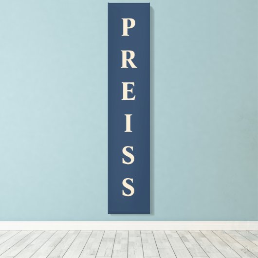 Blue/Vanilla First/Family/Achternaam Canvas Afdruk (Insitu (Houten vloer))