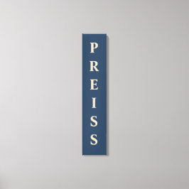 Blue/Vanilla First/Family/Achternaam Canvas Afdruk