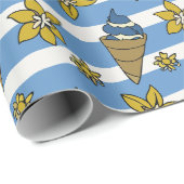 Blue Vanilla Ice Cream Cadeaupapier (Rol Hoek)