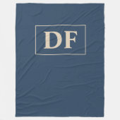 Blue/Vanilla Monogrammed Fleece Deken (Voorkant)