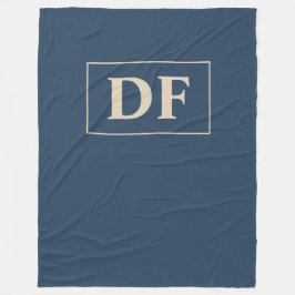 Blue/Vanilla Monogrammed Fleece Deken