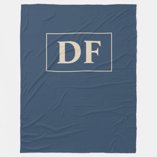 Blue/Vanilla Monogrammed Fleece Deken (Voorkant)