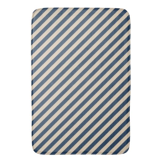 Blue/Vanilla Stripes Bath Mat (Voorkant Verticaal)
