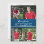 Blue Varsity Quad Foto Afstuderen Kaart (Voorkant)