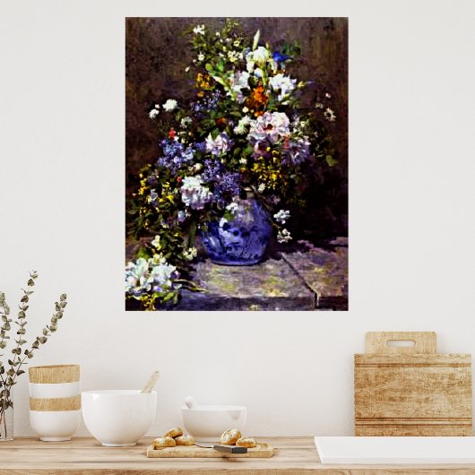Blue Vase by Renoir, Poster (Keuken)