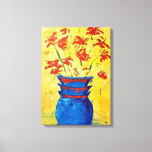 Blue Vase Canvas Afdruk (Voorkant)