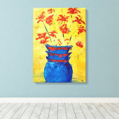 Blue Vase Canvas Afdruk (Insitu (Houten vloer))