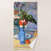 Blue Vase Flowers, Paul Cezanne Badhanddoek (Badhanddoek)