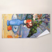Blue Vase Flowers, Paul Cezanne Badhanddoek (Badhanddoek)
