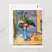 Blue Vase Flowers, Paul Cezanne Briefkaart (Voorkant / Achterkant)