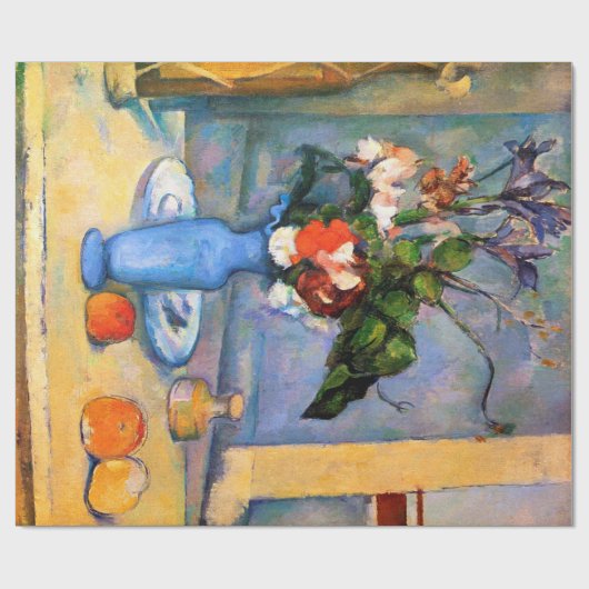 Blue Vase Flowers, Paul Cezanne Cadeaupapier (Vlak)