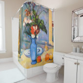 Blue Vase Flowers, Paul Cezanne Douchegordijn (In situ)