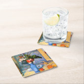 Blue Vase Flowers, Paul Cezanne Kartonnen Onderzetters (Insitu)