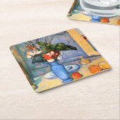 Blue Vase Flowers, Paul Cezanne Kartonnen Onderzetters (Schuin)