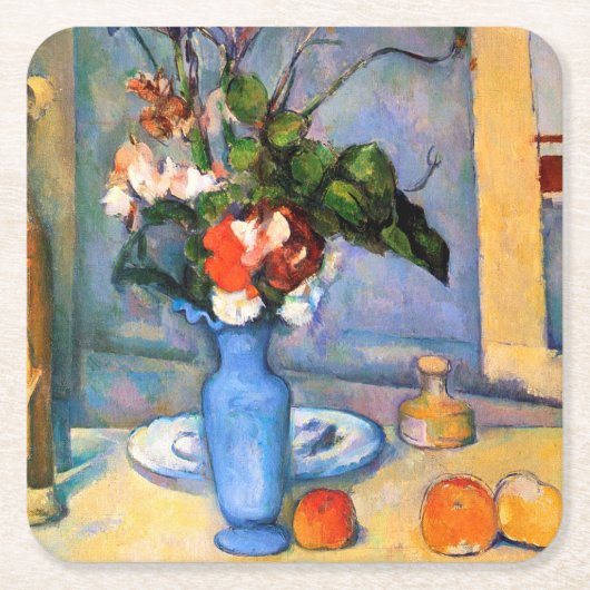 Blue Vase Flowers, Paul Cezanne Kartonnen Onderzetters (Voorkant)