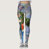 Blue Vase Flowers, Paul Cezanne Leggings (Voorkant)