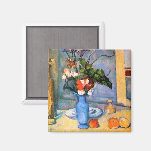 Blue Vase Flowers, Paul Cezanne Magneet (Voorkant / Achterkant)