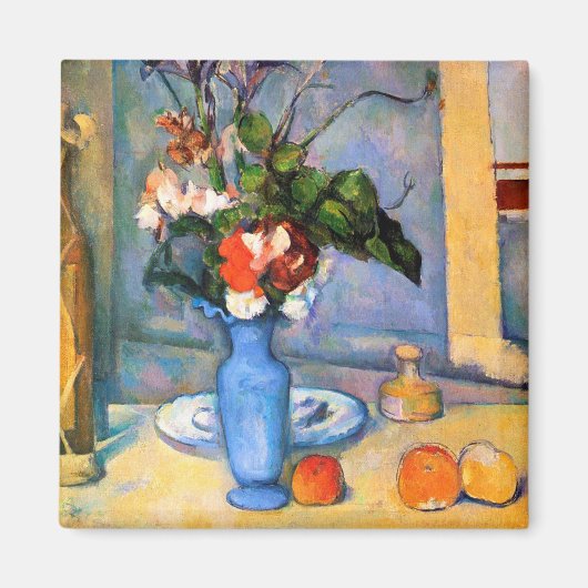 Blue Vase Flowers, Paul Cezanne Magneet (Voorkant)