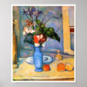 Blue Vase Flowers, Paul Cezanne Poster (Voorkant)