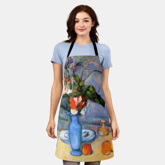 Blue Vase Flowers, Paul Cezanne Schort (Gedragen)