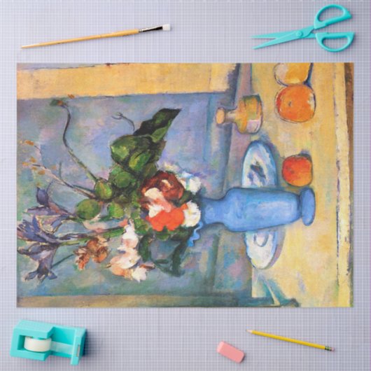 Blue Vase Flowers, Paul Cezanne Tissuepapier (Craft)