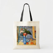 Blue Vase Flowers, Paul Cezanne Tote Bag (Voorkant)