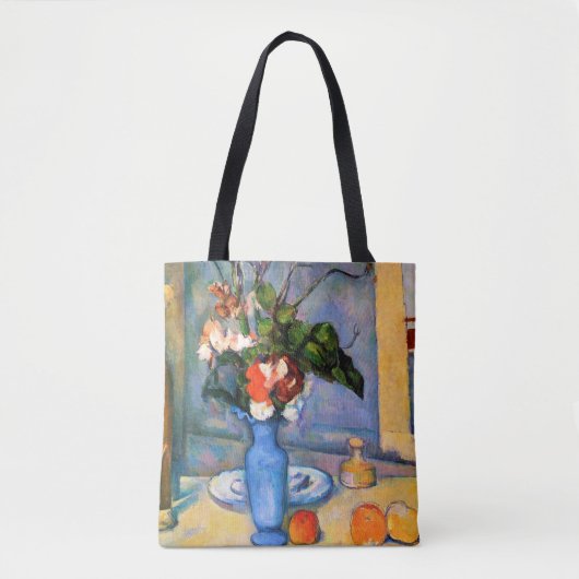 Blue Vase Flowers, Paul Cezanne Tote Bag (Voorkant)