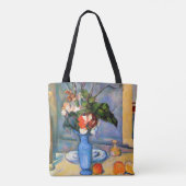 Blue Vase Flowers, Paul Cezanne Tote Bag (Achterkant)