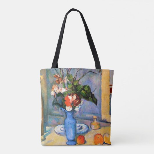 Blue Vase Flowers, Paul Cezanne Tote Bag (Achterkant)