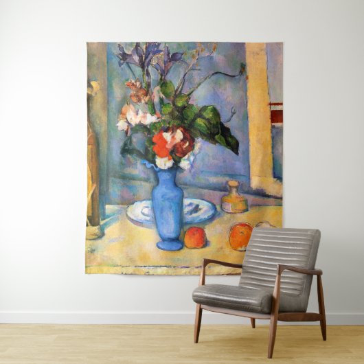 Blue Vase Flowers, Paul Cezanne Wandkleed (In situ)