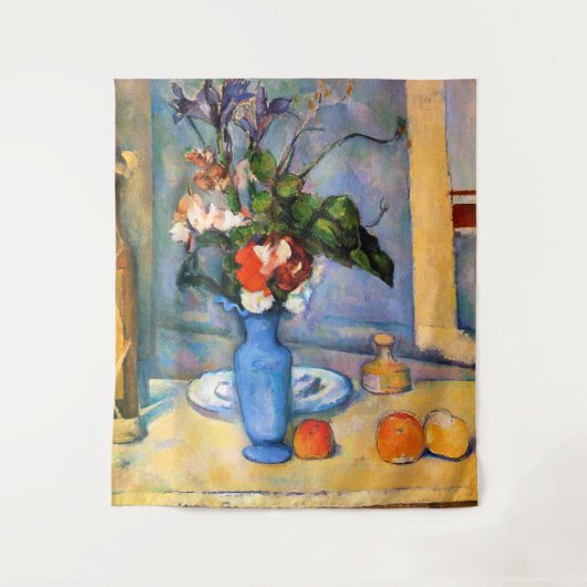 Blue Vase Flowers, Paul Cezanne Wandkleed (Voorkant)