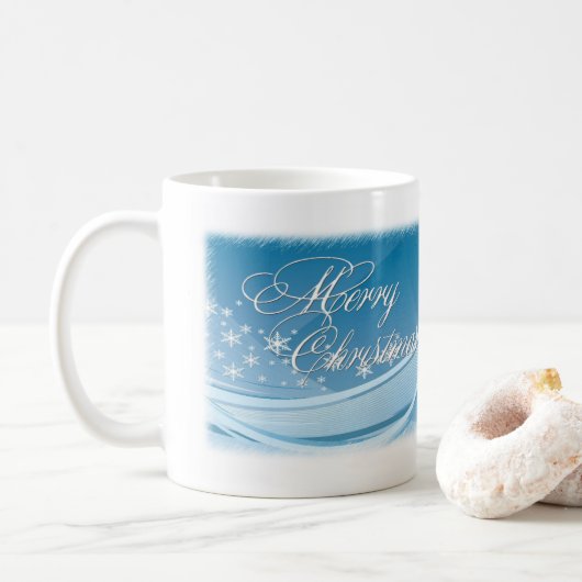 Blue Vector Snowflake-kerstMok Koffiemok (Met donut)